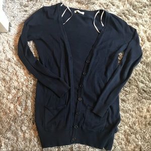 Casual Navy Blue Cardigan